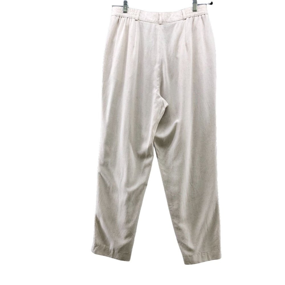 Vintage High Waisted Slub Cotton Breathable Relaxed Pants Womens Size 30 Oatmeal - Picture 2 of 12